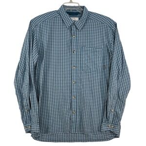 Simms Fishing Shirt Mens Large Blue Plaid Long Sleeve Button Up Hiking 34979